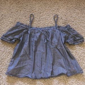 Off-the-shoulder Stripes Top